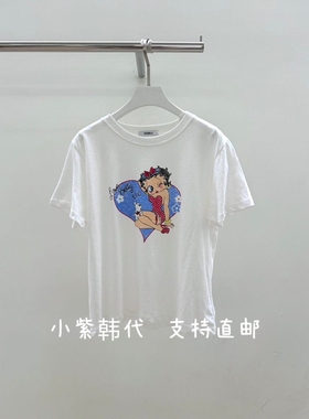 PEBBL-E韩国东大门代购2026夏女装新款卡通印花宽松休闲短袖T恤女