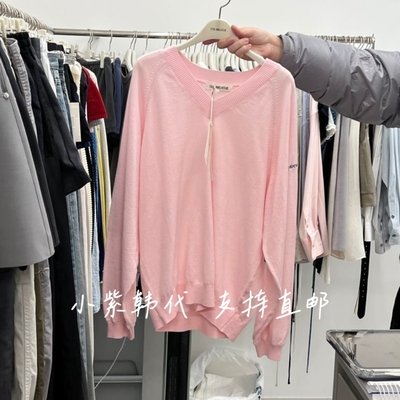 BREATHE韩国东大门代购2026春季女装新款宽松纯色V领长袖针织衫女