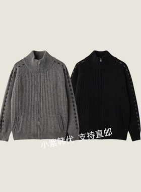 韩国东大门代购 PEPPER 25冬新款百搭拉链立领毛衣外套男女同款