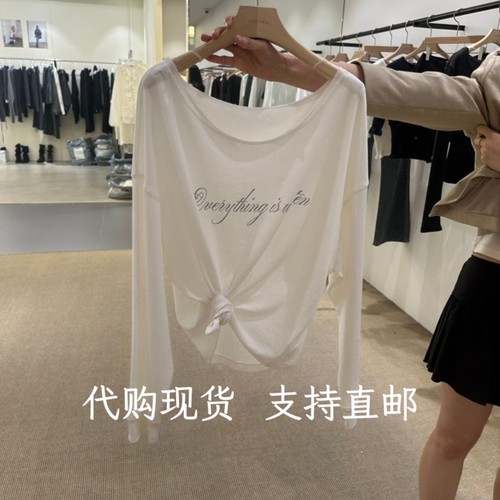 韩代VEGETABLE韩国东大门2026秋女装新款时尚百搭字母长袖T恤女