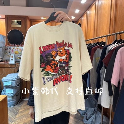 GARMENT-P韩国东大门代购2026春女装新款印花圆领短袖T恤女