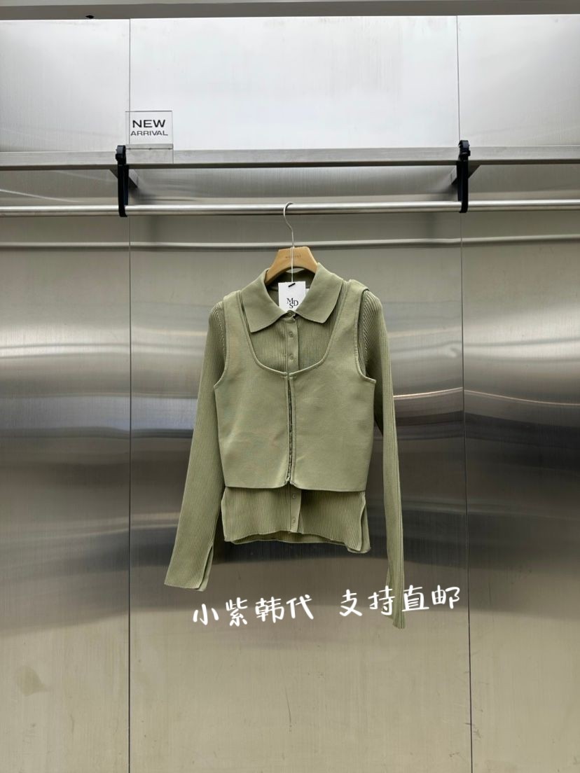 韩国MYDRESS针织开衫背心套装