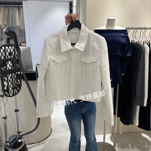 韩国东大门代购LAFFINE-P 26春新款女装翻领系扣短款百搭小外套女