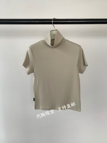 包邮UNDERSON 韩国正品东大门 2026秋新款高领净版显瘦短袖T恤女