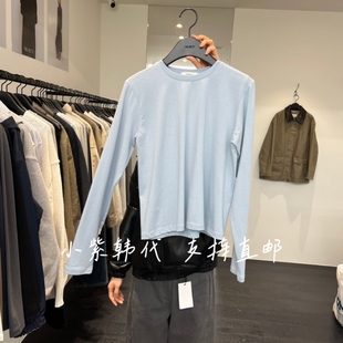 OBJECT韩国东大门代购2026春季女装新款纯色圆领长袖打底T恤女