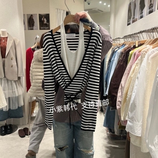 韩国东大门代购SSEMIENNE 26春新款通勤百搭背心长袖T恤假两件女