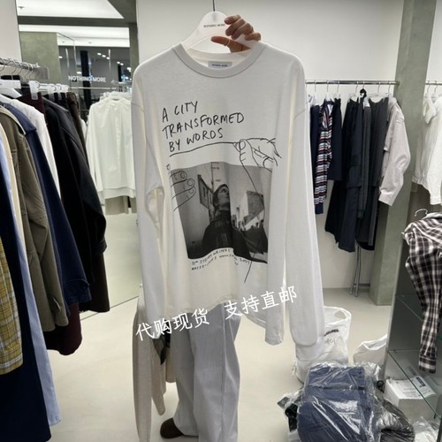 NOTHING MORE韩国正品东大门 26秋美式复古时尚百搭印花长袖T恤女
