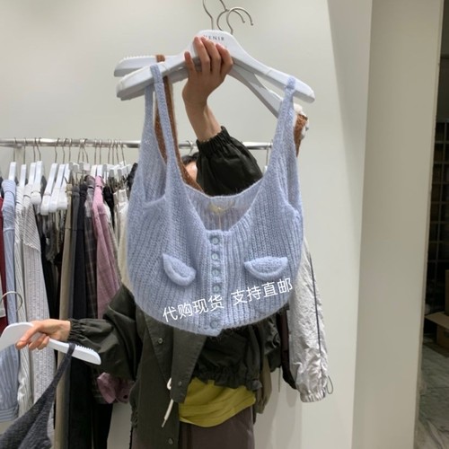 VENIR-A韩国正品东大门 2026秋季新款减龄甜美百搭针织吊带背心女
