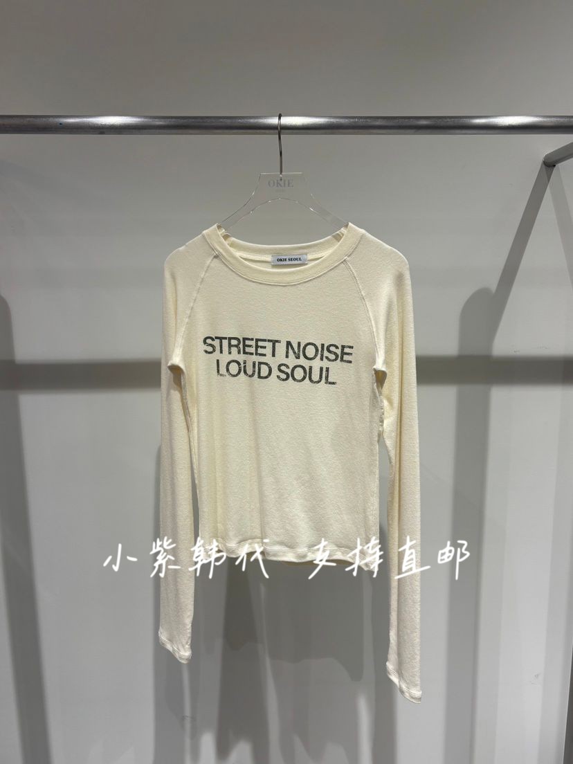 韩国东大门代购字母印花长袖T恤