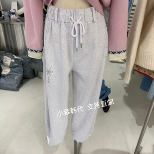 韩国东大门代购REPELLER 26春新款时尚百搭松紧腰抽绳休闲裤女