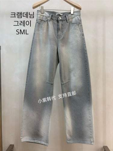 韩国东大门代购LAKE-A 26春新款宽松做旧设计感ins风牛仔裤女