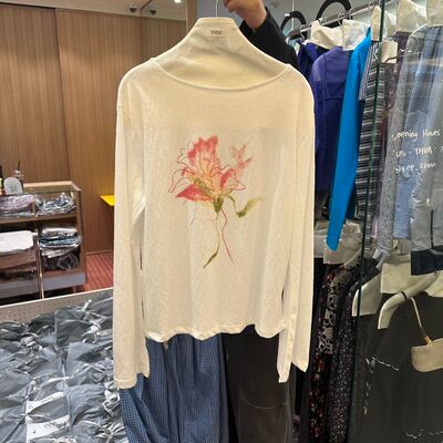 EE-E韩国东大门代购2026春季女装新款时尚洋气印花圆领长袖T恤女