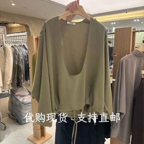 韩代UTRE韩国东大门2026秋冬女装新款时尚百搭U领长袖衬衫女