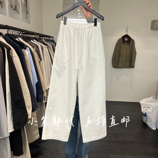 OBJECT韩国东大门代购2026春季女装新款松紧腰抽绳休闲裤女