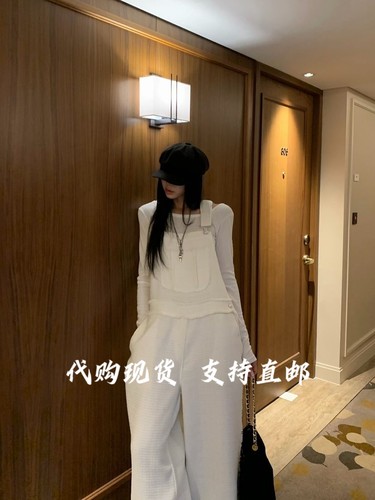 BADCAL韩国东大门2026秋冬女装新款纯色百搭显瘦背带裤女