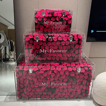 送闺蜜礼物女生实用玫瑰永生花圣诞节真花生日礼物摆件暖居茶几