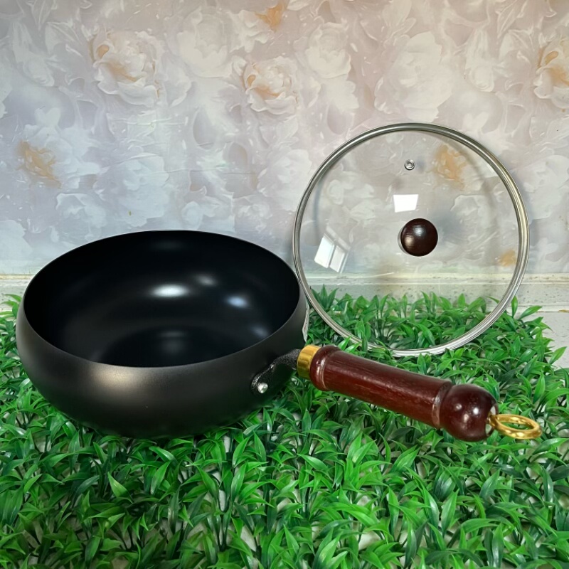 正宗大肚锅24cm铁锅家用炖菜锅无涂层精铁不粘炒锅电磁炉燃气通用