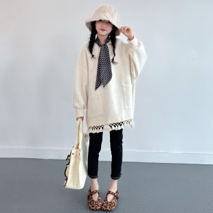 女童卫衣2026新款春季韩版中大童宽松流苏上衣洋气女孩中长款长袖