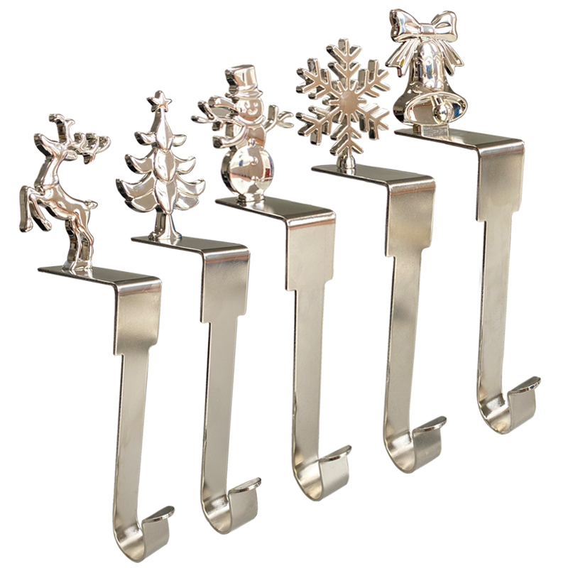 圣诞袜装饰L形造型壁炉挂钩装饰用品圣诞节袜钩长筒袜挂钩