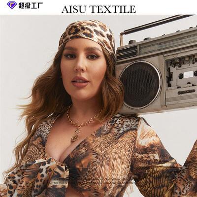 豹纹波点印花丝巾女围巾头巾