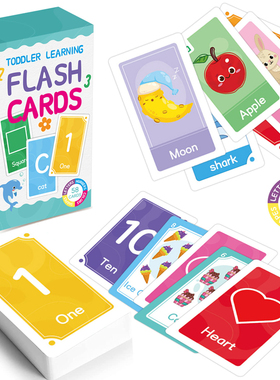 Children's visual vocabulary flashcard numbers in English