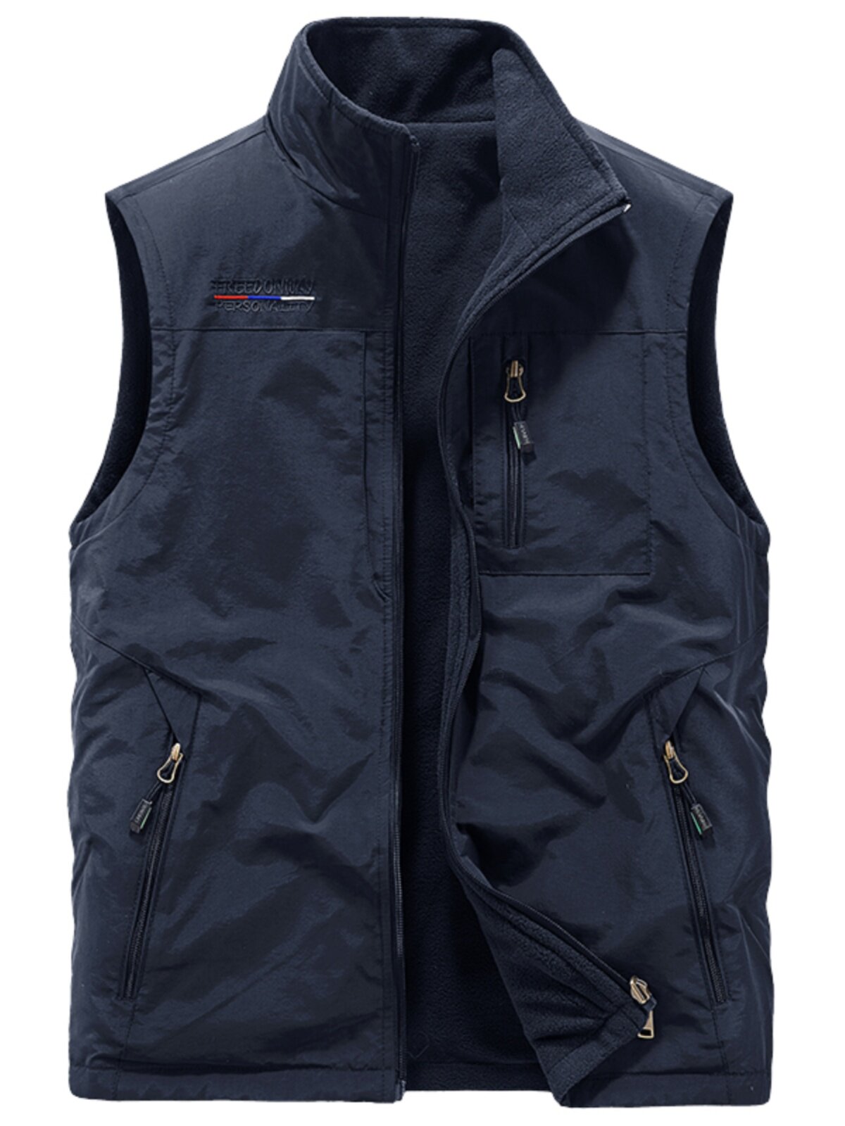 AUTUMN AND WINTER DOUBLE-SIDED VEST MENS OUTDOOR SPORTS FLEECE VEST POLAR FLEECE VEST PLUS VELVET VEST SLEEVELESS JACKET