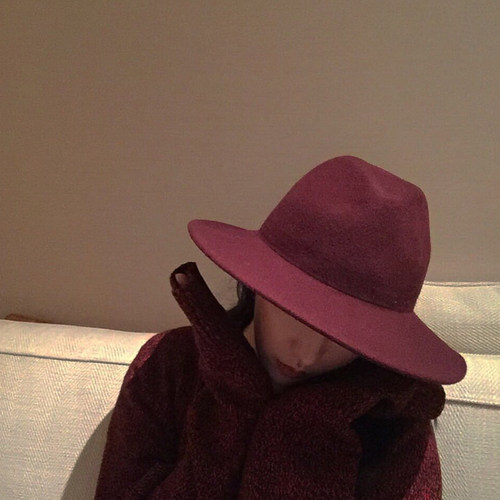 逛街帽子礼帽女羊毛呢法式宽檐