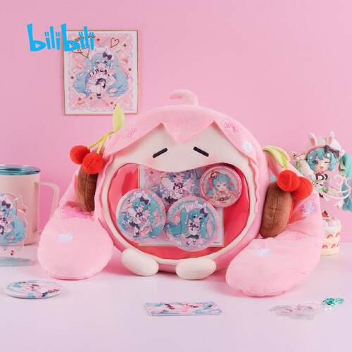 bilibili初音未来樱花毛绒小痛包