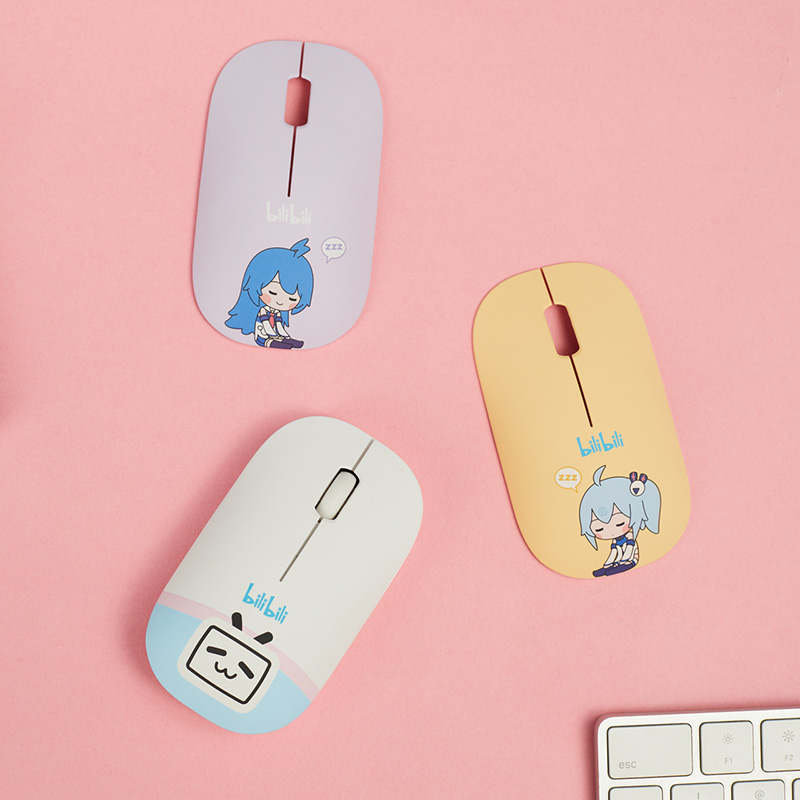 bilbili哔哩哔哩2233豆豆眼公式服可换壳无线鼠标B站正版动漫周边