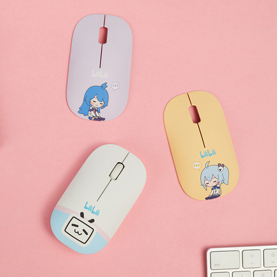 bilbili哔哩哔哩2233豆豆眼公式服可换壳无线鼠标B站正版动漫周边