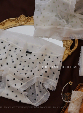 touchme法式裸肌感泡泡纱内裤女夏季薄款透气纯棉抑菌裆中腰3条装