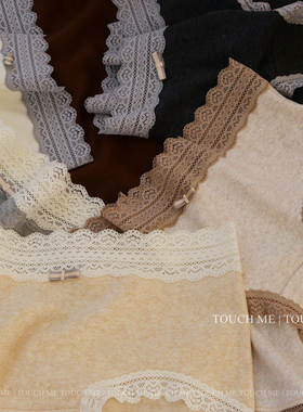 touchme法式蕾丝边婴儿棉裸感内裤女纯棉透气7A全棉抑菌裆中腰3条