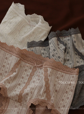 touchme法式复古蕾丝花边裸感内裤女透气抑菌纯棉裆中腰包臀3条装