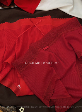 touchme本命年红色内裤女纯棉裆抑菌结婚喜庆透气三角裤中高腰3条
