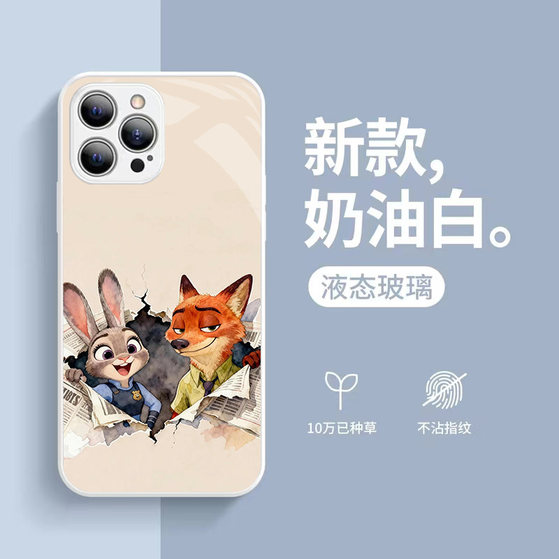 疯狂动物城适用苹果16卡通华为mate60荣耀80狐狸13oppo兔子手机壳vivoX90简约K50硅胶人物软壳防摔