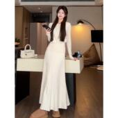 内搭毛衣套装 连衣裙子女秋冬季 收腰长裙 大方得体针织长袖 2025新款