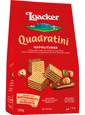 Loacker Quadratini Wafers Napolitaner 125g 华夫饼干 澳洲代购