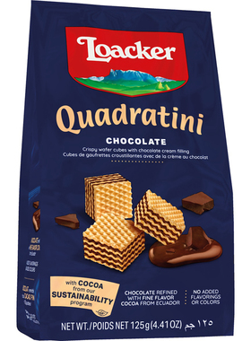 Loacker Quadratini Chocolate 125g 莱家巧克力威化饼干澳洲代购