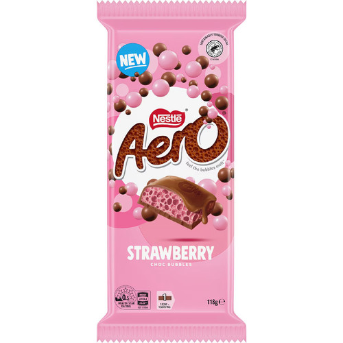 Nestle Aero Strawberry Block Chocolate 118g 草莓巧克力 澳洲