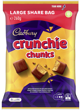 Cadbury Crunchie Chunks Chocolate 脆心巧克力澳洲代购 260g