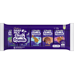 Cadbury Dairy Milk Furry Friends Choc Multipack巧克力 100g