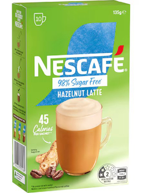 Nescafe 98% Sugar Free Hazelnut Latte Coffee Sachets速溶咖啡