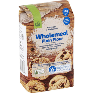 Woolworths Wholemeal Plain Flour 1kg  全麦普通面粉 澳洲代购