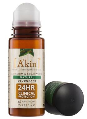 澳洲A'kin Geranium & Cedarwood Natural Roll-On Deodorant65mL