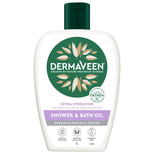 DermaVeen Extra Hydration Shower & Bath Oil 1L沐浴油澳洲代购