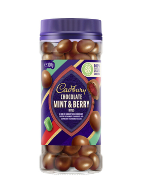 Cadbury Chocolate Coated Mint & Berry Bites  300g 薄荷巧克力