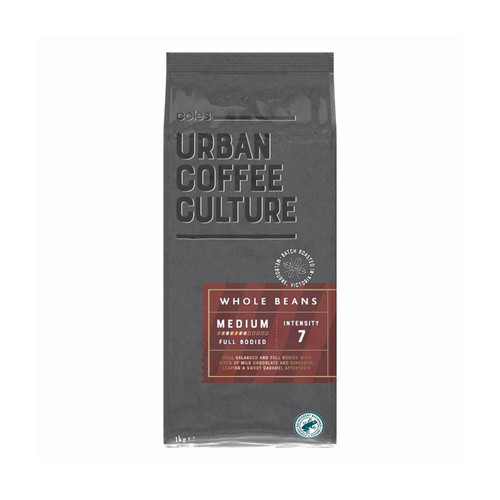 Coles Urban Coffee Culture Medium Roast Beans  1kg咖啡豆澳洲