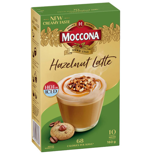 Moccona Hazelnut Latte Sachets 10 pack 160g 速溶咖啡澳洲代购
