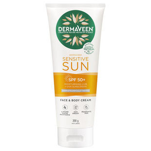 DermaVeen Sensitive Sun SPF 50+ Face & Body Cream 200g防晒霜
