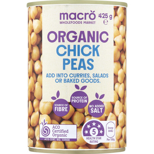 Macro Organic Chickpeas 425g有机鹰嘴豆 无添加盐即食 澳洲代购
